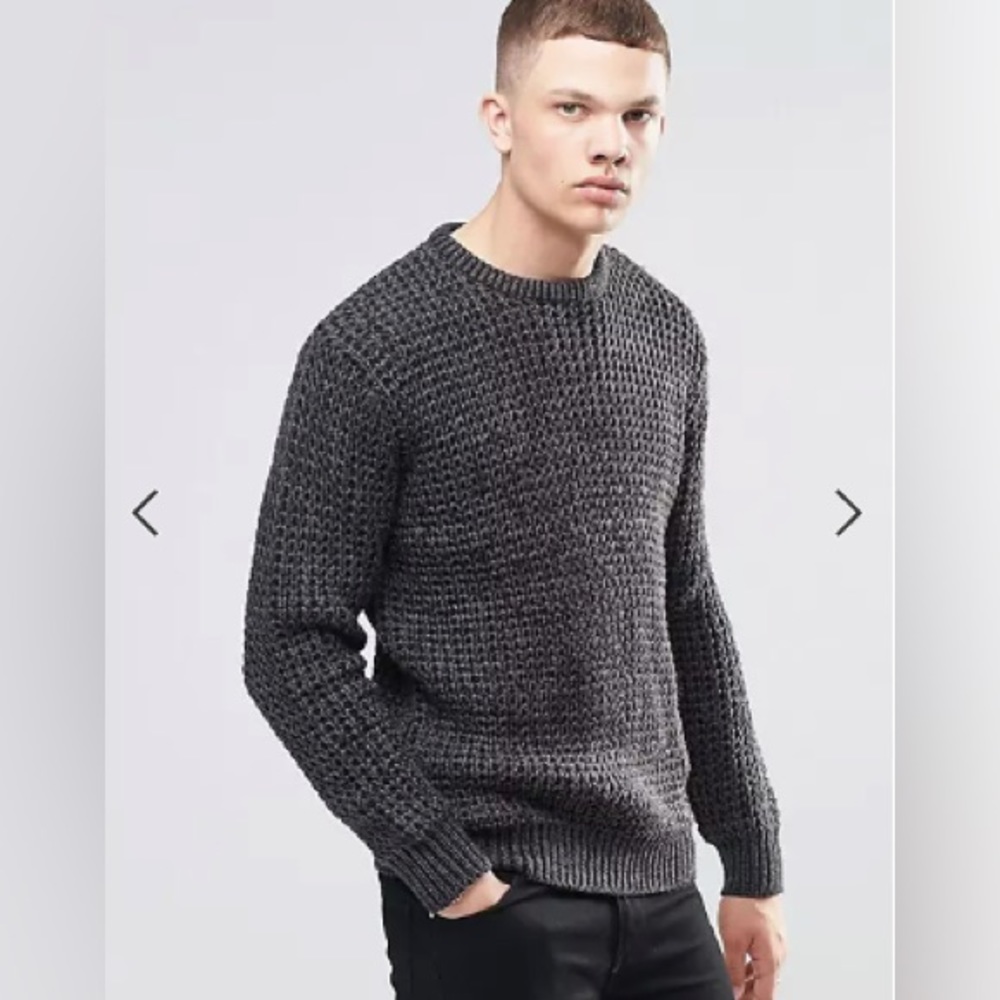 Brave Soul Color Twist Waffle Stitch Sweater - Small